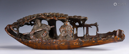 A Chinese Bamboo Figures Carving, Republican P.
