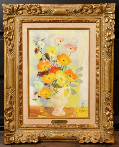 Le Pho(1907-2001), Fleurs Oil on canvash