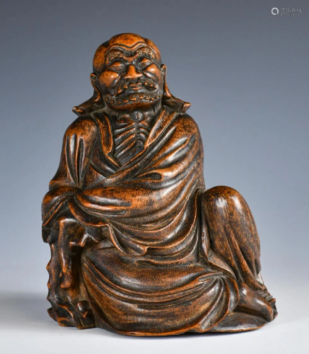 A Bamboo Carved Luohan, 18TH C.