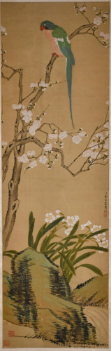 Yu Sheng (1736-1795) Flowers and Birds Hanging Scr