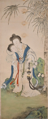 He Wenlue Ladies Hanging Scroll