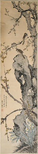 Zhu Cheng (1833-1902) Birds& Flowers Hanging Scroll