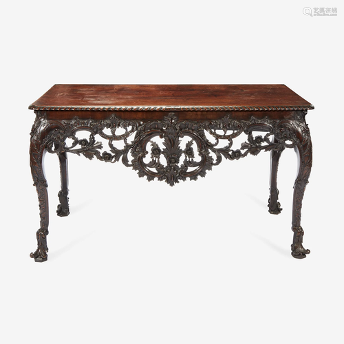 A George II Carved Mahogany Console Table Possibly