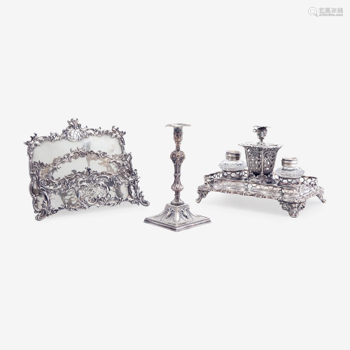 A Victorian Sterling Silver Inkstand Robinson, Edkins &