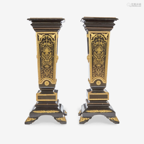 A Pair of Louis XIV Style Boulle Marquetry Inlaid