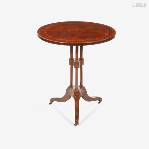 An Italian Fruitwood Inlaid Rosewood Tilt-Top