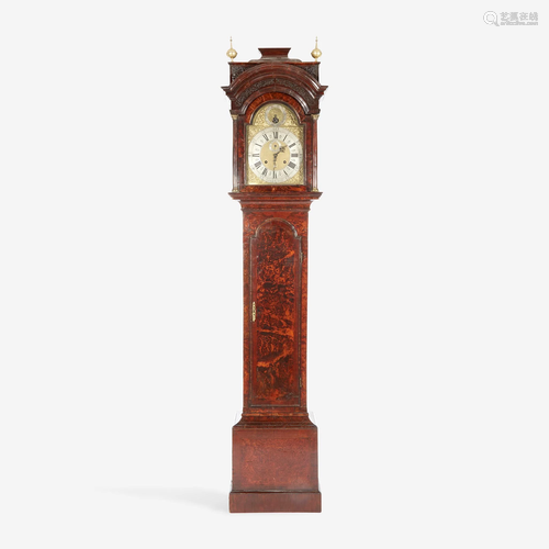 A George II Burl Walnut Tall Case Clock Isaac