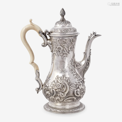 A George III Sterling Silver Armorial Coffeepot
