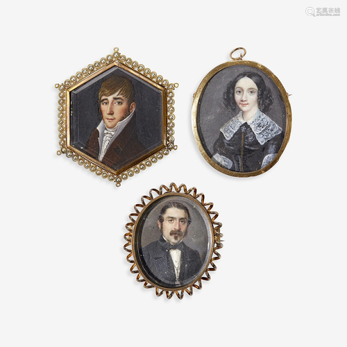 Continental School 19th Century Three portrait