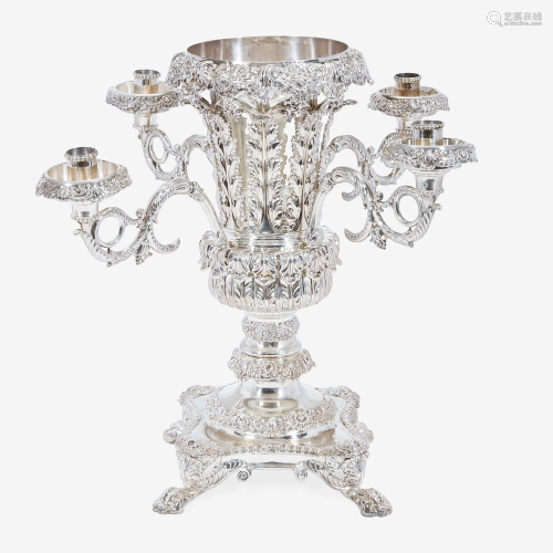 A George III Sterling Silver Four-Light Epergne Robert