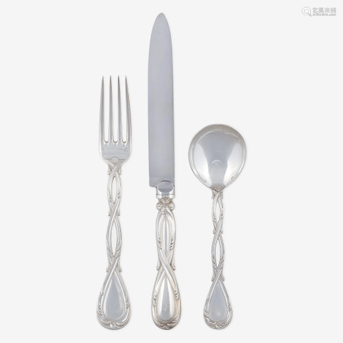 An Extensive French Sterling Silver Flatware Service