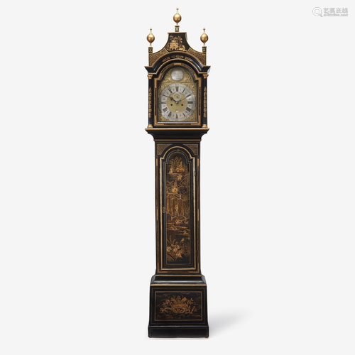 A George III Japanned Tall Case Clock Thomas Hally,