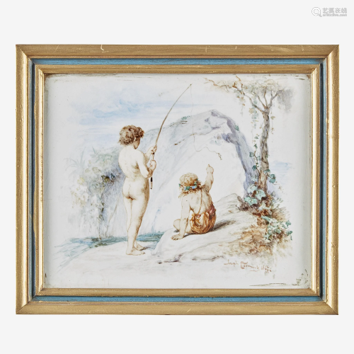 Joseph Coomans (Belgian, 1816–1889) Fishing Boys