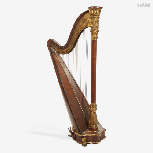 A Schimmeyer Parcel Gilt Harp Late 19th/early 20th
