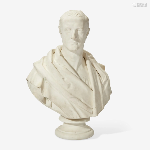 A Large Marble Bust of Caesar Dated 1843