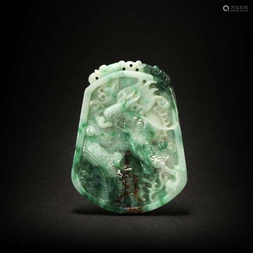 Green Jade Pendant Ornament from Qing