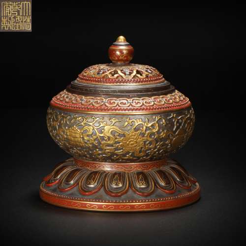 Purple Gold Glazed Censer from Qing