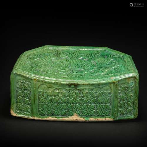 Green Glazed Pillow from Liao