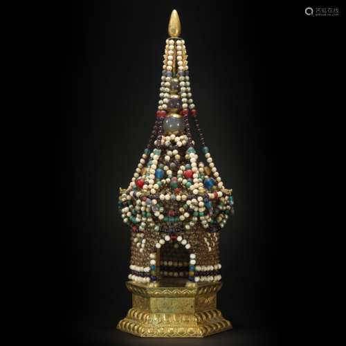 Copper and Golden Stupa from Liao