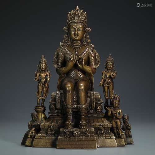 Inlaying Silvering Maitreya Statue from Guge Kingdom