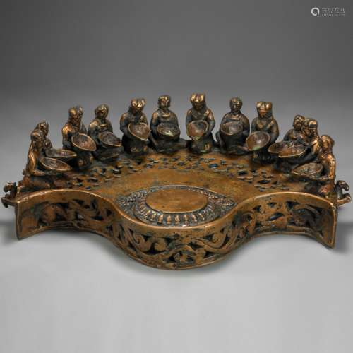 Copper Pray Table from Qing