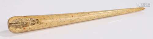 George III whale bone fid, circa 1800, with a tapering body ...