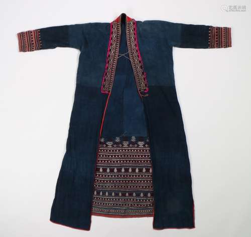 North Vietnam Red Dao shirt, with motifs and sauwastika to t...