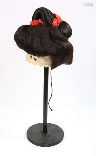 Late 19th Century Japanese Geisha wig, with the hair set in ...