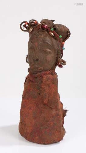 Chokwe Mwana Pwo mask, with a raised scarification and attac...