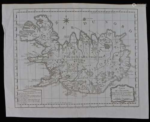 Iceland, Jacques Nicolas Bellin (1703-1782) circa 1758, Cart...