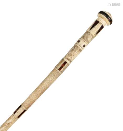 George III whalebone walking stick, circa 1800, the stick wi...