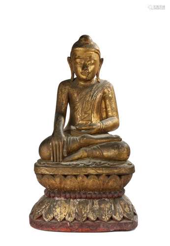 Large gilded figure of Buddha, 19th Century or earlier, the ...