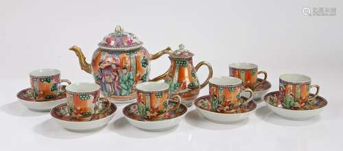 Chinese famille rose Mandarin Export porcelain tea service, ...