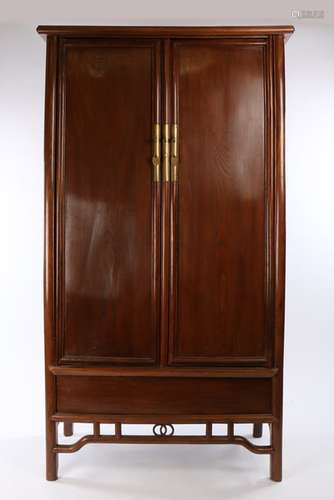 Chinese chestnut tapered cabinet, Qing Dynasty, the moulded ...