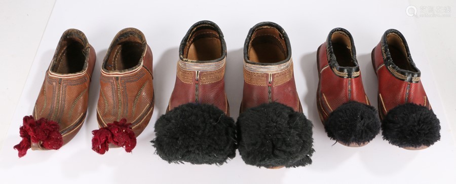 Three pairs of Greek Opanke Tsarouhi Pom-Pom shoes, the firs...－【Deal Price  Picture】