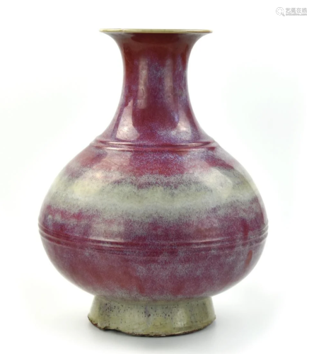 Large Chinese Flambe Glazed Vase