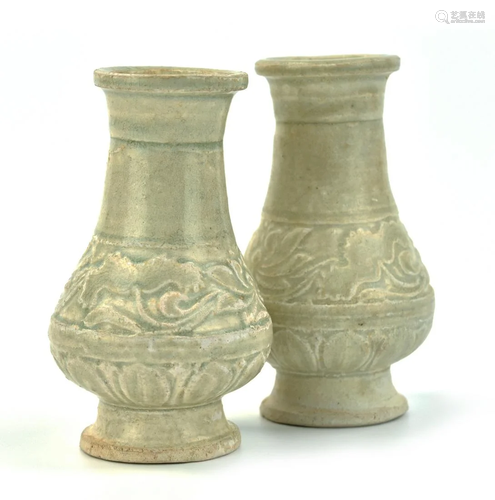 Pair of Chinese Qingbai Glazed Vase ,Yuan Dynasty