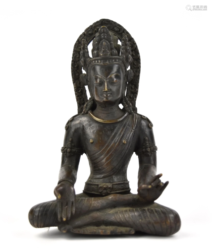 A Bronze Nepal Buddha, 19th C.