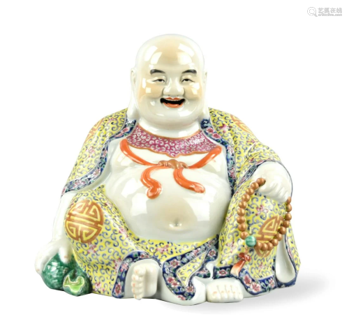 Large Chinese Famille Rose Buddha Figural, ROC P.