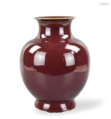 Chinese Flambe Glazed Zun Vase, 19th C.