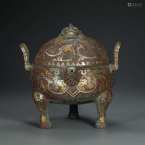 Copper and Golden Vessel from Han