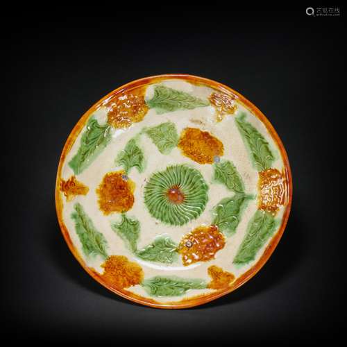 Tri-colored Round Plate from Liao