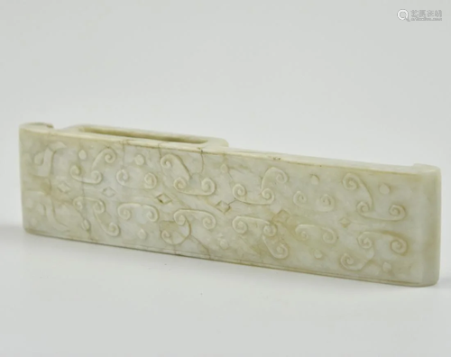 Chinese Chicken Bone White Jade Sword Accessories