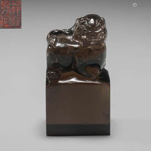 Crystal Lion Seal from Qing