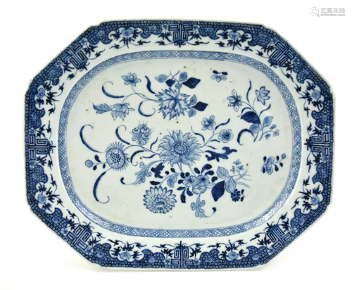 Chinese Blue and White Export Plate, Qianlong P.