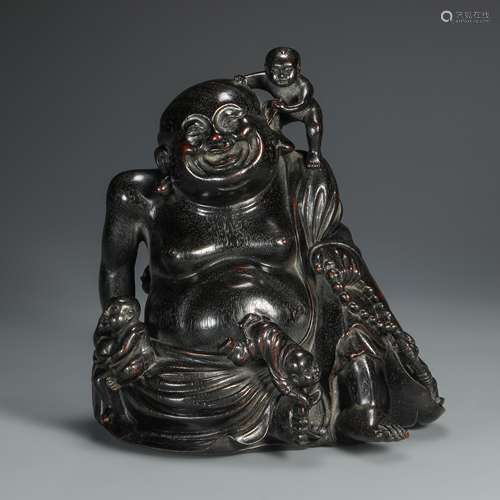 Wood Carved Maitreya Statue from Qing