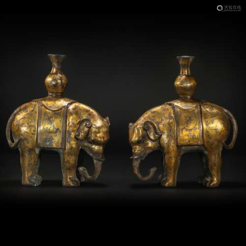 Silvering and Golden Elephant from Han