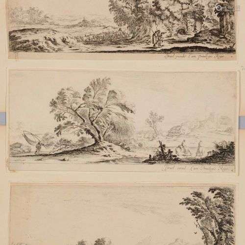 Stefano DELLA BELLA (1610 - 1664) Divers Paysages 5 planches...