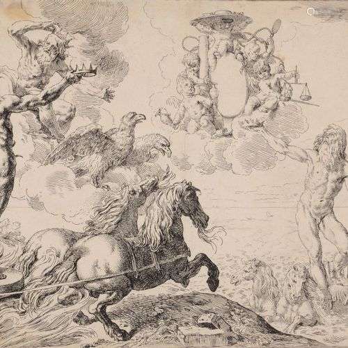 Simone CANTARINI (1612 – 1648) Jupiter, Pluton et Neptune fa...