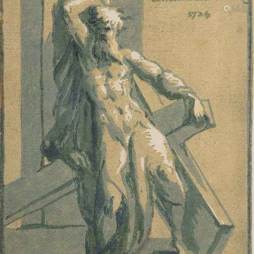 Antoine Marie ZANETTI(1680-1757) Saint André assis sur la cr...